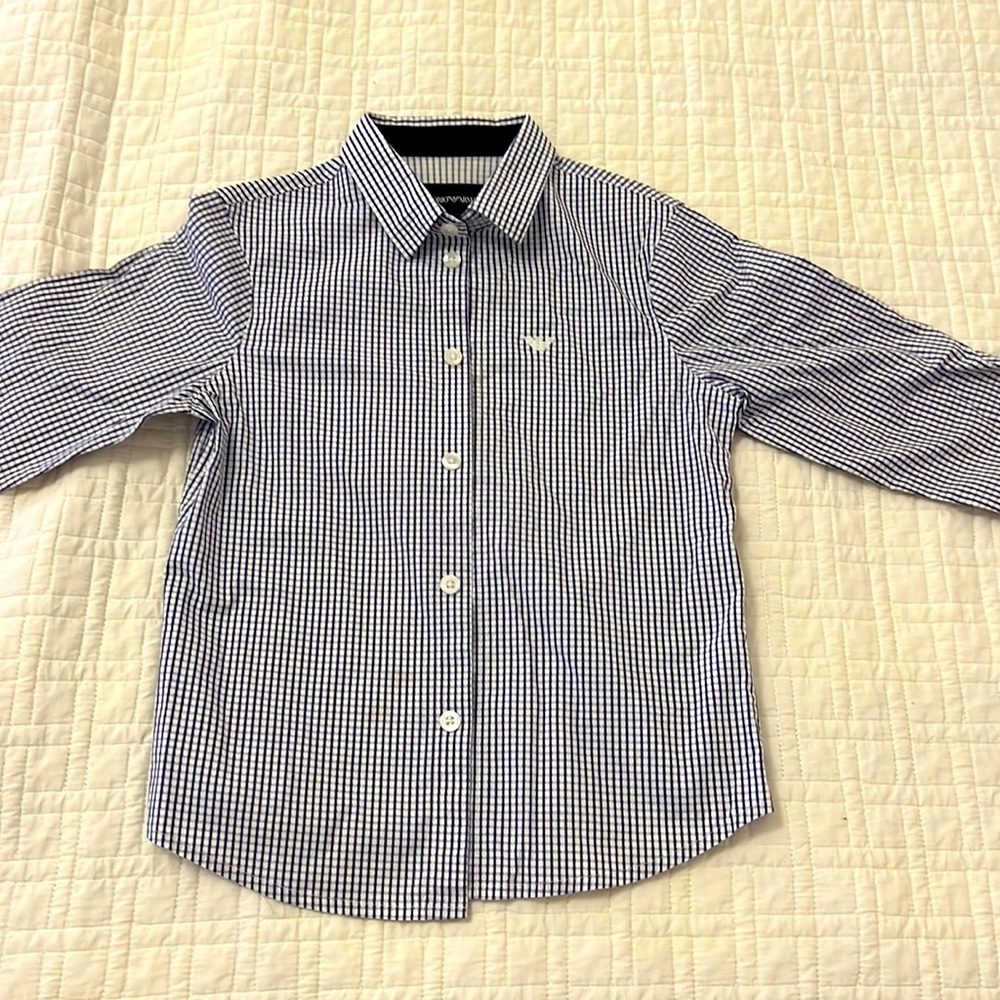 Emporio Armani Black and White Button Down Shirt